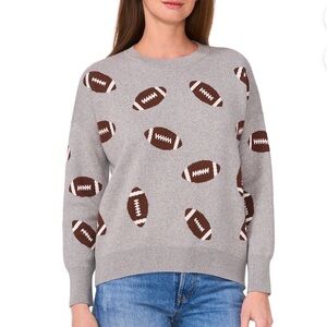 Vince Camuto Gray Football Sweater